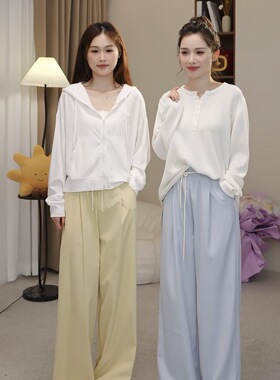 3-19F   春夏新款两穿翻边阔腿裤     610