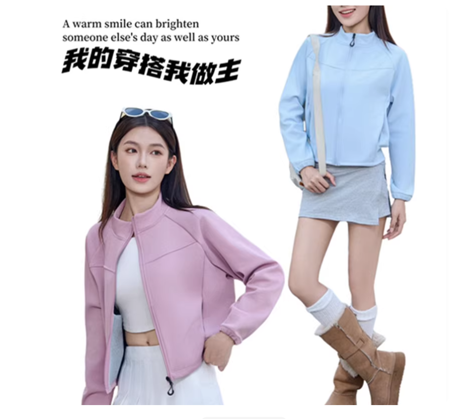 10-1F  秋冬新款加厚宽松版拉拉链立领外套     F13