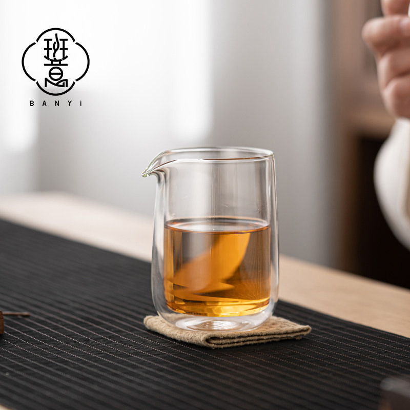班意双层加厚耐热玻璃公道杯图片