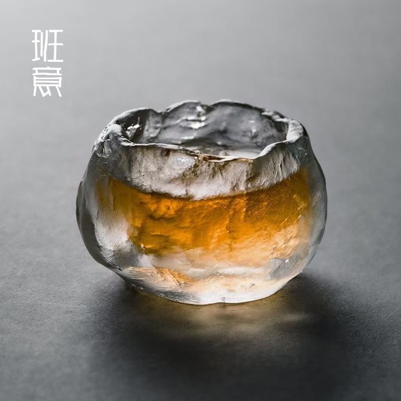 日本古法琉璃冰冻烧琉璃杯茶杯品茗杯功夫茶具主人杯日式茶道单杯图片