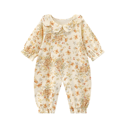 女宝宝连体衣纯棉春秋款公主哈衣