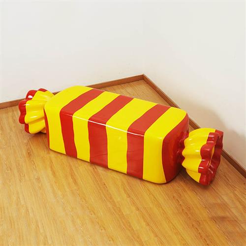 玻璃钢户外休闲糖果座椅商业街游乐场卡通坐凳潮流店美陈装饰摆件