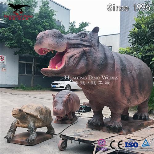 动物园景区公园仿真机械电动乌龟河马模型自贡仿真恐龙源头厂家