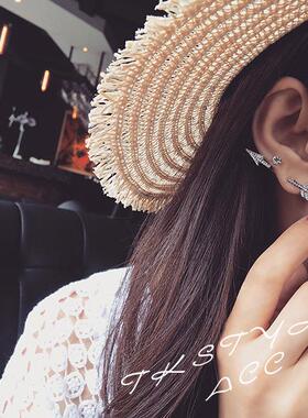 1pcs Personality Arrow punk ear Stud Couple Love Earrings 潮
