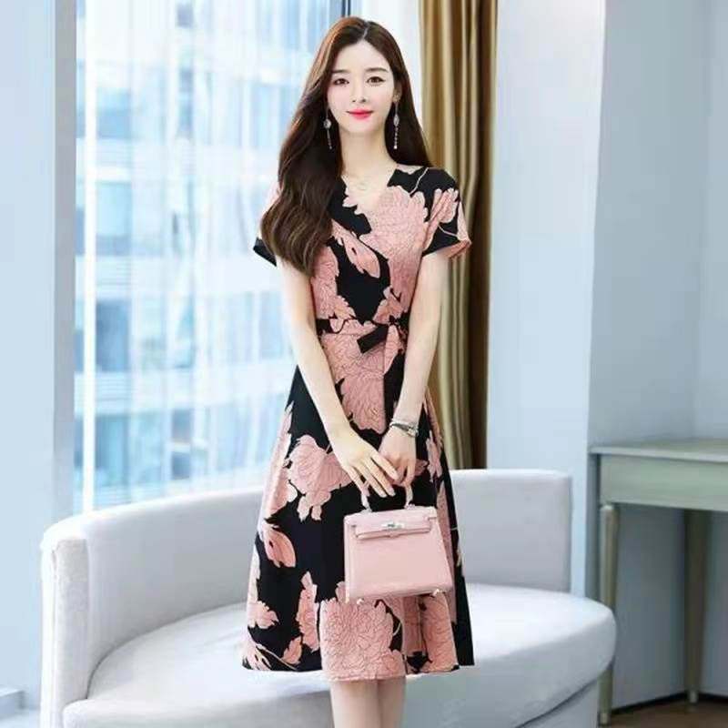 4XL胖mm时尚碎花连衣裙2022 summer women fashion dress dresses