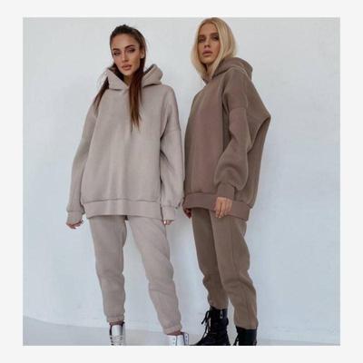 欧美运动服卫衣2件套装女