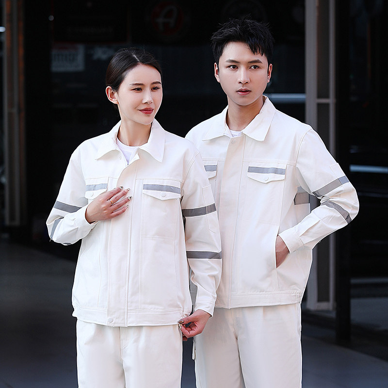 全纯棉劳保防护工作服套装中海油电焊工防烫耐磨加厚大反光条煤矿