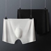 3D冲模 男士 平角内裤 冰丝无痕超薄性感一片式 透明青年学生短裤