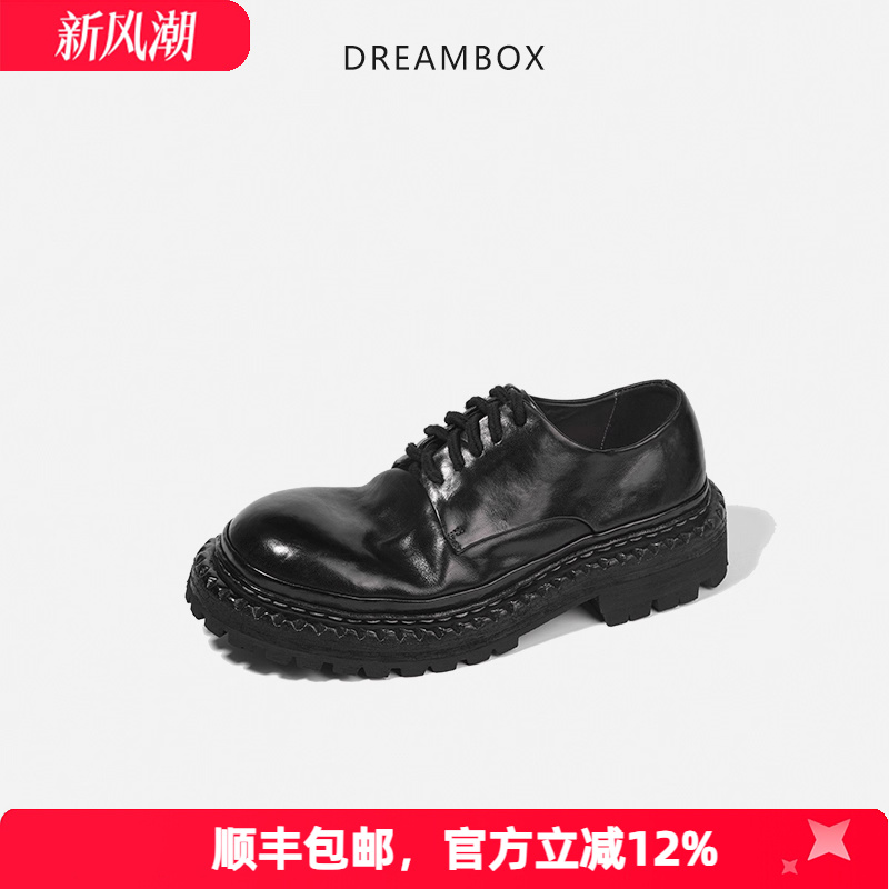 手工重水洗马皮耐磨厚底德比鞋