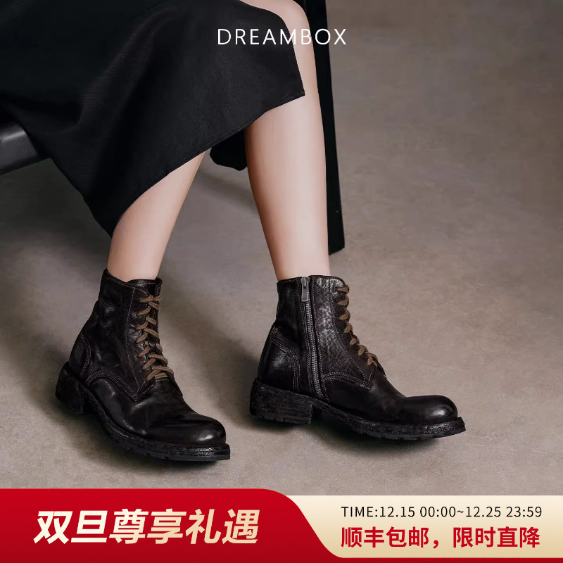 水洗马皮时尚潮酷女靴