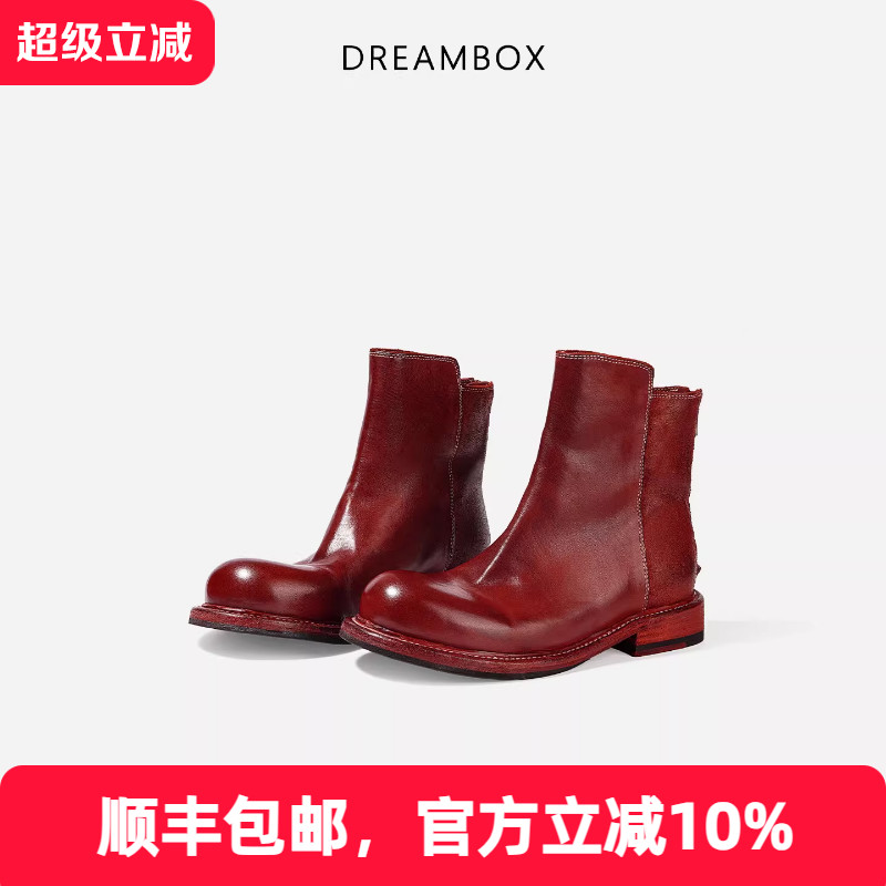 高档轻奢水洗马皮后拉链切尔西靴