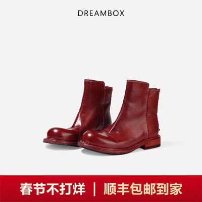 高档轻奢水洗马皮后拉链切尔西靴