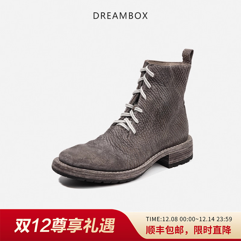 高档缩纹马臀皮马丁靴