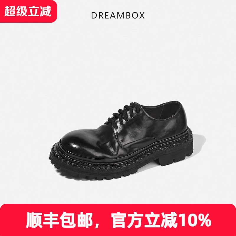 手工重水洗马皮耐磨厚底德比鞋