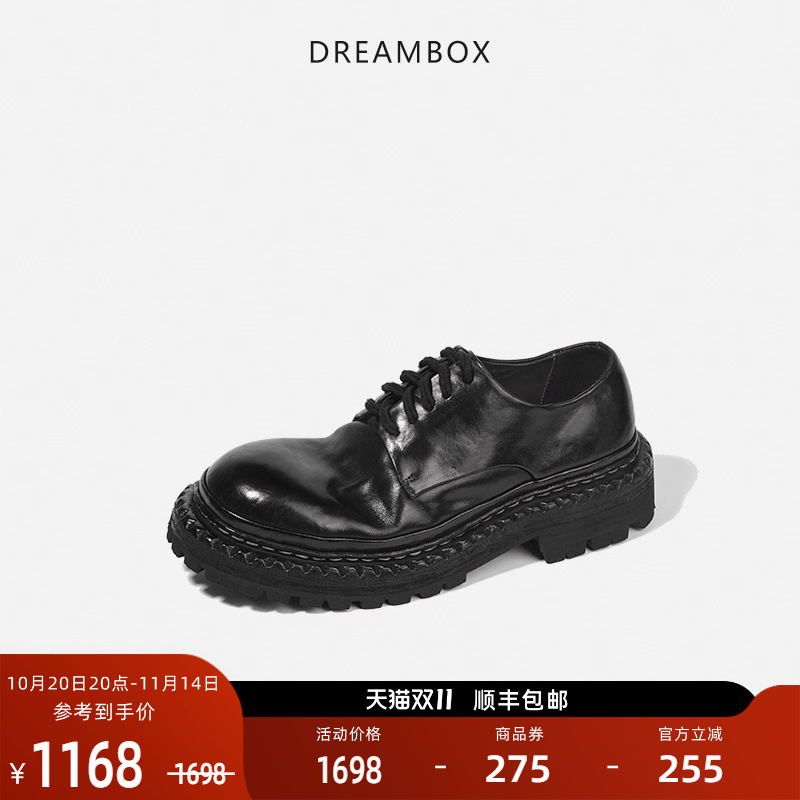 手工重水洗马皮耐磨厚底德比鞋