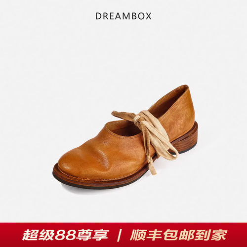 时尚轻奢个性绑带袋鼠皮乐福鞋