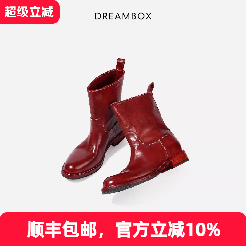 高档轻奢水洗马皮骑士靴