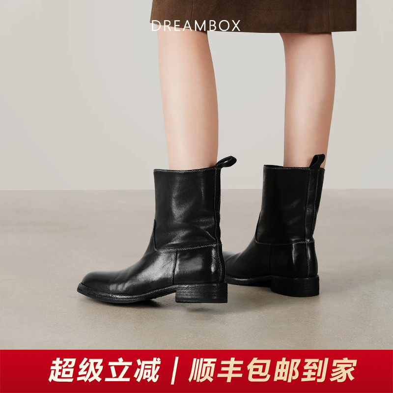 高档轻奢水洗马皮骑士靴