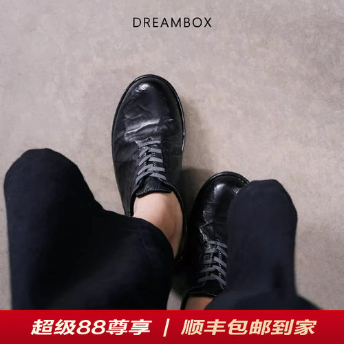 复古做旧袋鼠皮小皮鞋