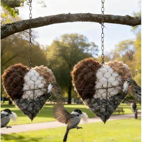 Handmade Fiber Bird Nesting Heart 手工纤维鸟巢心