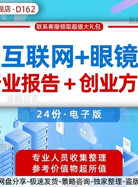 互联网+眼镜消费电商眼科O2O平台行业报告眼睛消费服务平台可穿戴智能眼镜高科技创业方案商业融资计划书BP