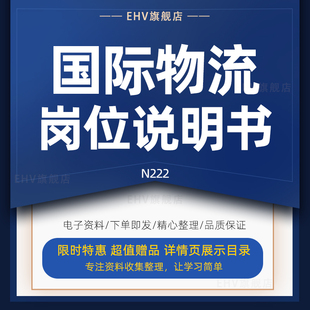 国际货运物流公司各部门员工岗位说明书编制模板全部岗位打包财务后勤货代制单检品管理部门组长岗位说明书