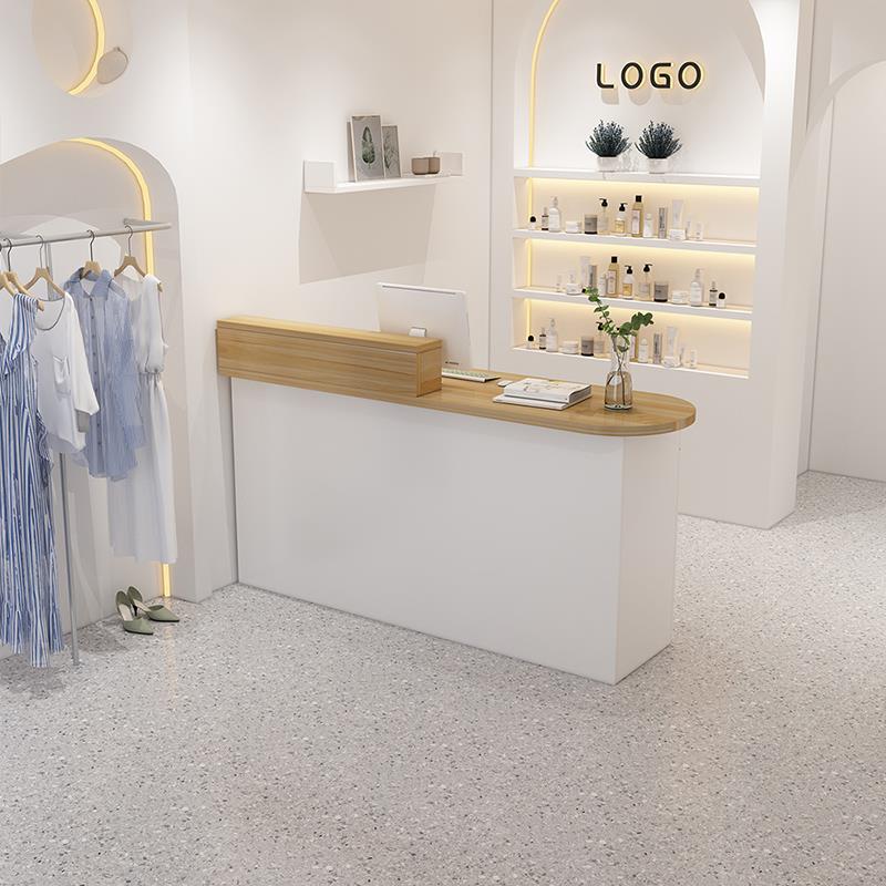 服装店收银台简约现代收银桌柜台美容院理发店小吧台前台桌接待台