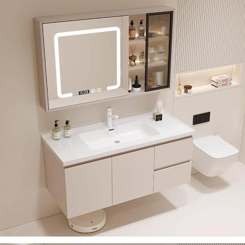 浴室柜实木陶瓷一体盆新款简约卫生间组合智能洗脸洗漱台镜柜套装,家装主材,浴室柜组合,淘宝优惠券,粉丝福利购,淘宝优惠卷