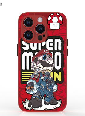 奔斯特红色16promagsafe磁吸手机壳卡通不会撞壳适用iphone14马里奥15max12小众11苹果8 se苹果13mini x plus