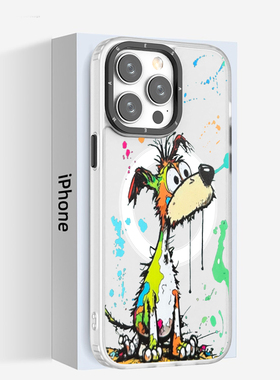 适用iPhone17air磁吸壳12pro个性手机壳13白色磨砂15max小狗创意11magsafe彩色16e泼墨新款14plus保护套防摔