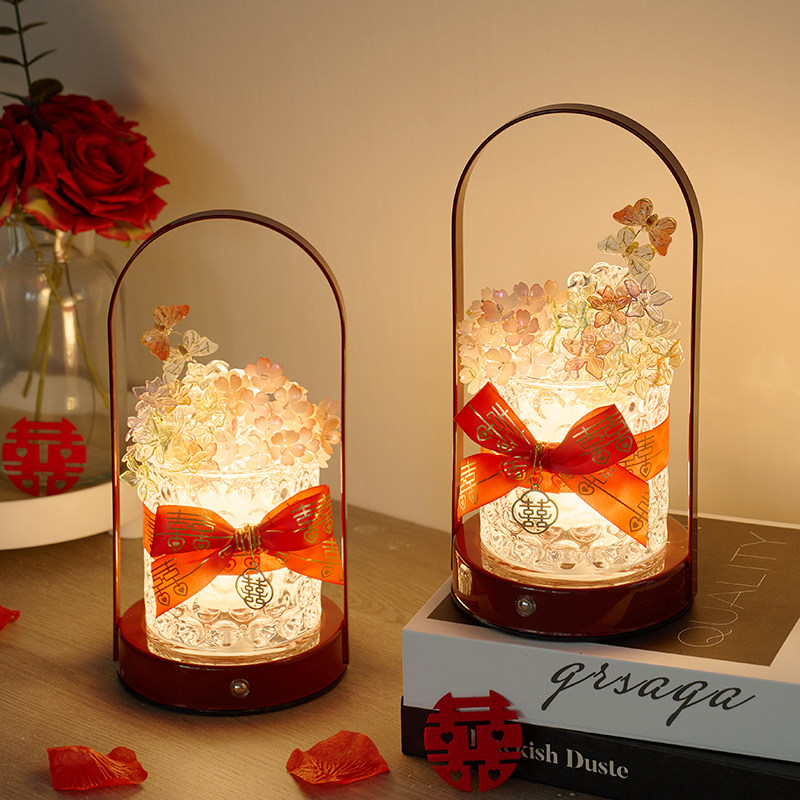 结婚长明灯婚房床头灯新娘陪嫁灯送新人闺蜜卧室台灯新婚礼物喜灯