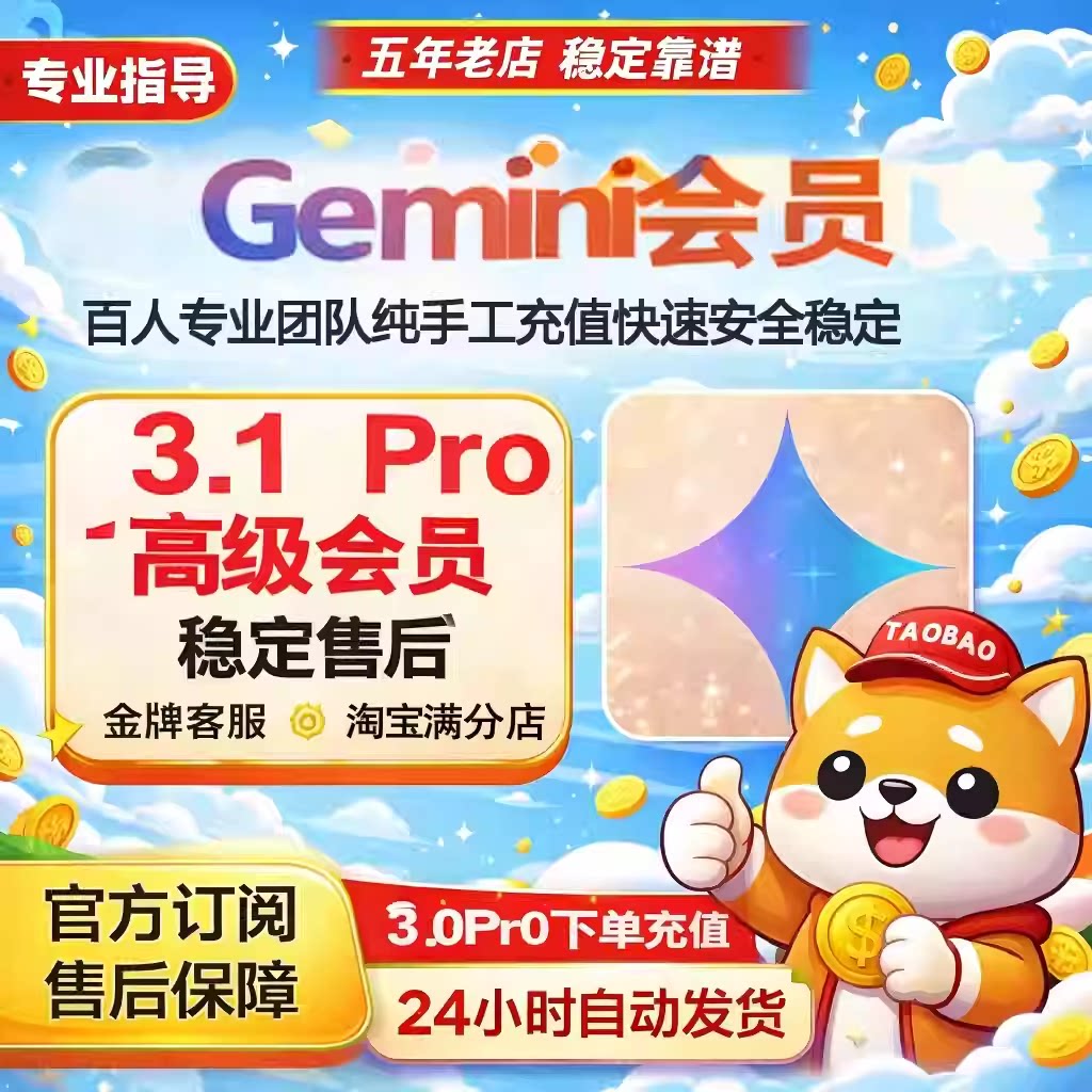 【Gemini3.1稳定不降智】Gemini pro3.1高级版会员代充图片