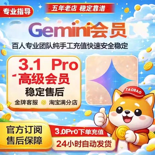 【Gemini3.1稳定不降智】Gemini pro3.1高级版会员代充