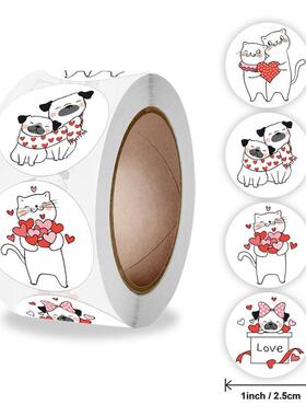 50-500pcs Cat love Cartoon Stickers for Reward Sticker 1inch