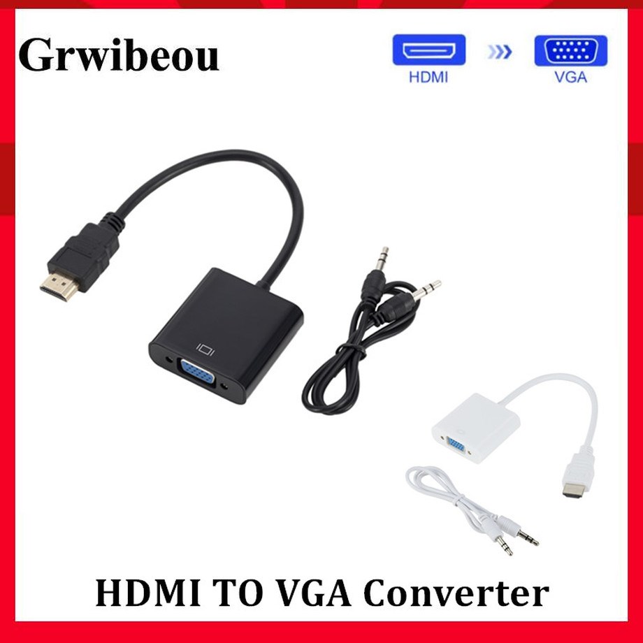 Grwibeou HDMI to VGA Adapter Cable Male To Female HDMI TO V