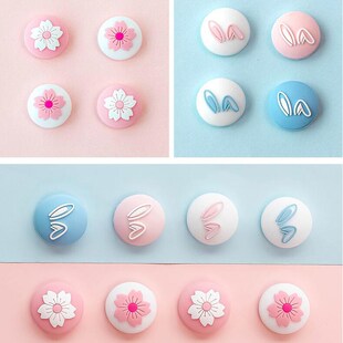 Girl Sakura Snow Flower Nintend Thumb Stick Grip Cap Joysti