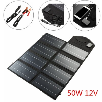 Folding 50W 12V Portable SB Port Solar Panels Board Foldable