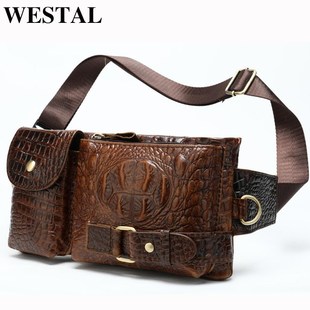 WESTAL Messenger Bag Men Leather Sling Bags for Phone Men's