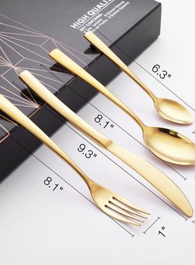 24PCS Gold Tableware Cutlery Dinner Set Cutlery Sets Dishes