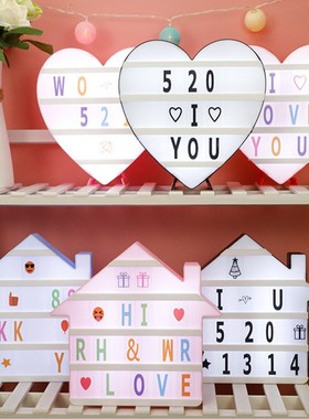 Heart Shape LED Combination Night Light DIY 96pcs Letters C