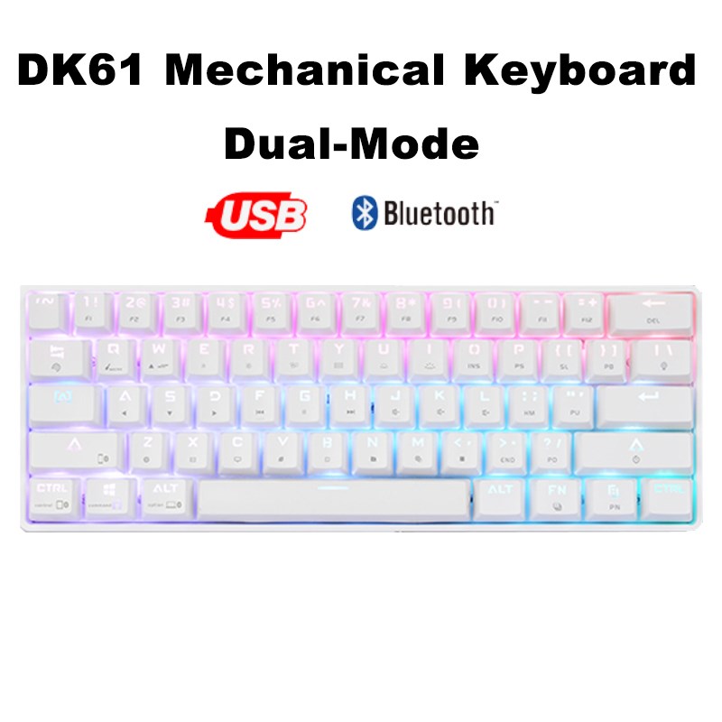 Wireless Bluetooth USB Dual Mode 61 Keys Gaming Mechanical