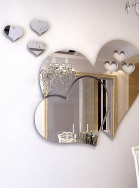 Stickers Adeeing 3D Mirror Surface Wall Sticker LOVE Heart