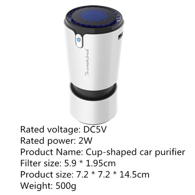 Car Air Purifier With Negative Ion Filter Fresh Portable USB