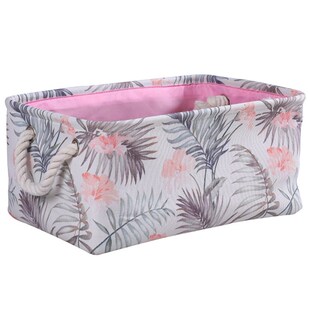 Large Laundry Basket Waterproof Round Cotton Linen Collapsi