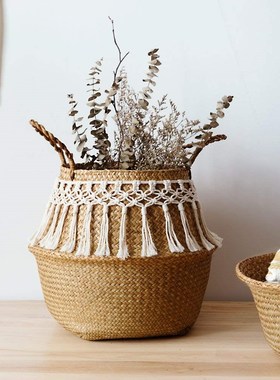 32X28cm Wicker woven foldable storage basket garden flower