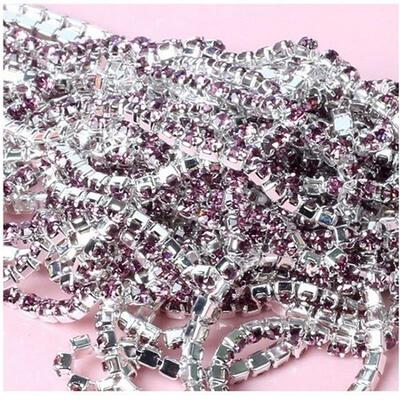 1Meter/lot Sewing Crystal Rhinestone Chain SS6 SS8 SS10 SS12