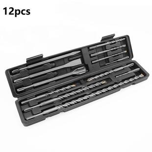 12pcs Electric Hammer Drill Bit Set Sds chisel Plastic Box S