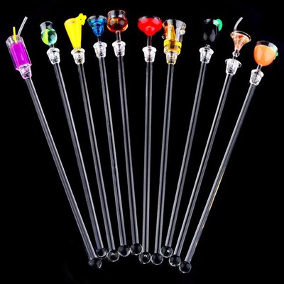 10pcs/set 23cm Wine Glass Bar Swizzle Mixing s Cocktail Drin