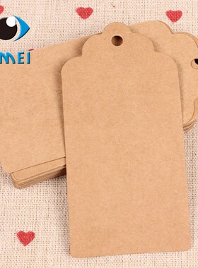 2X4Cm Kraft Paper Tags Square Wave Crest Pattern For Baking