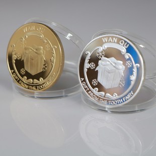 Gold Silve plated Twinkle the Tooth Fairy Coin Commemorativ